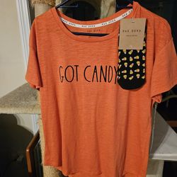 Halloween Shirt and Socks Women's Large NEW