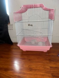 Pink bird cage