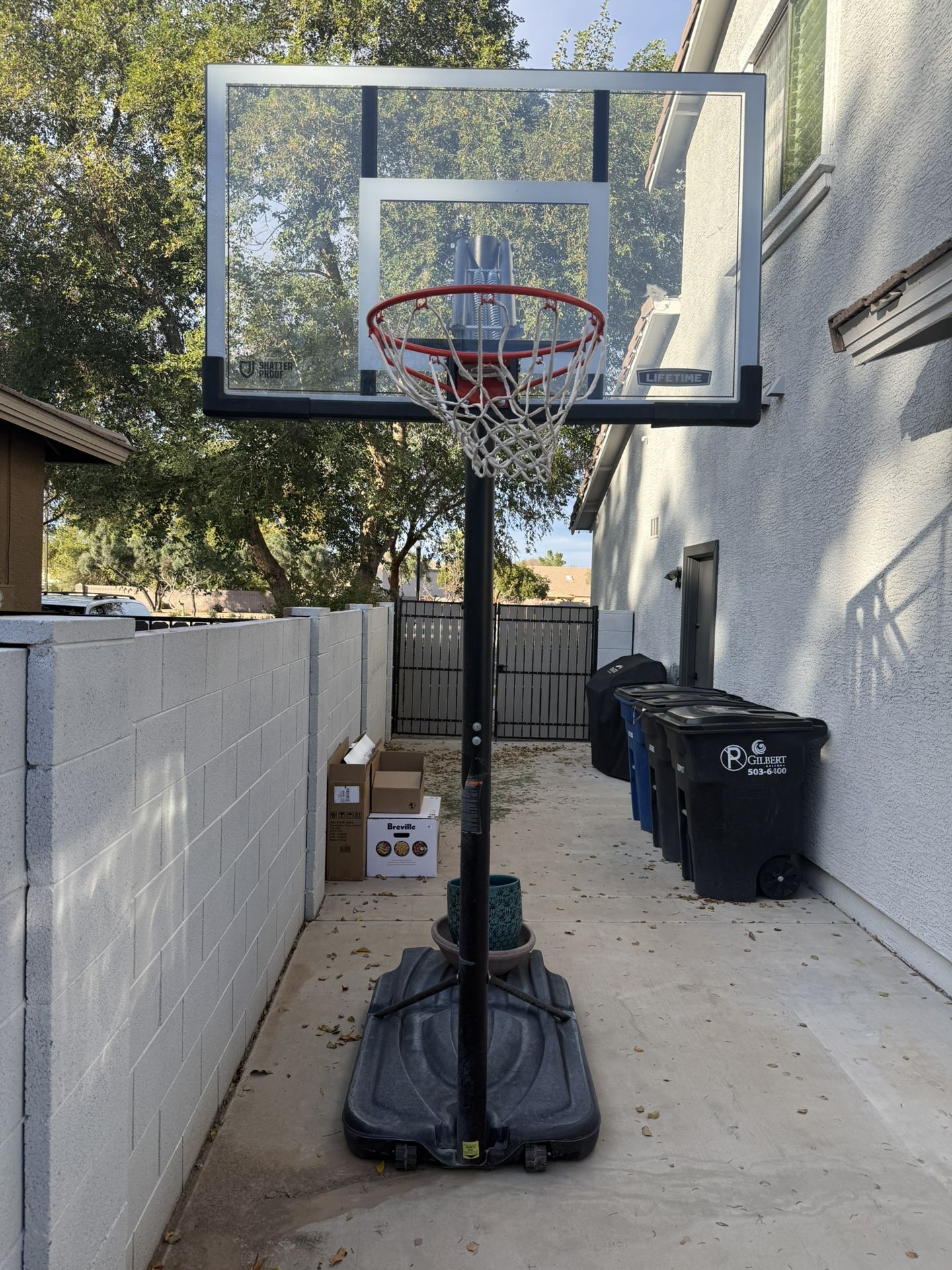 Lifetime Adjustable Shatter Proof Basketball Hoop