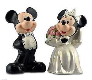 Mickey Minnie Disney World Salt Pepper Shaker Bride and Groom