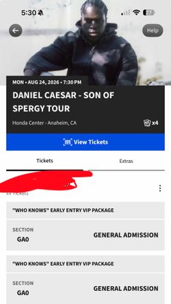 Daniel Caesar Tickets 8/24 Show