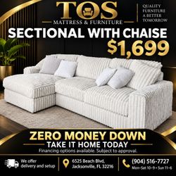 Corduroy Sofa with Chaise 🚚WE DELIVER🚚