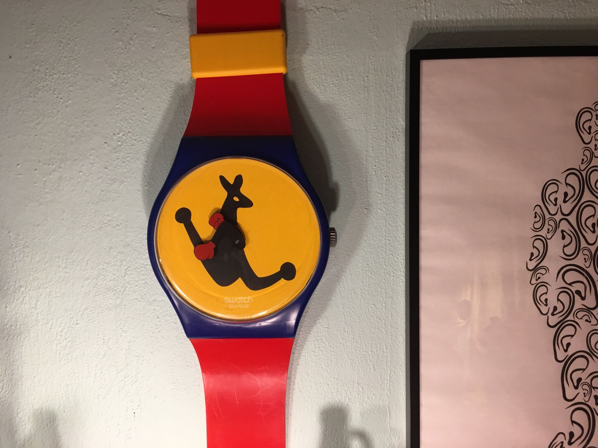 Swatch Maxi Wall Watch Clock - Boxing Kangaroo