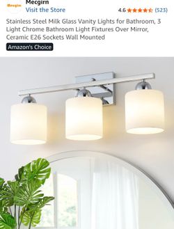 3-light chrome bathroom vanity light fixture