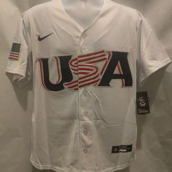 New Men's USA Trout White Jersey Stitched