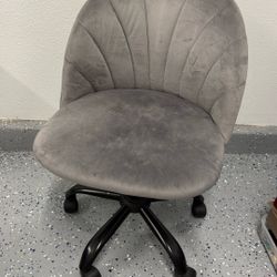 Grey Velvet Swivel Chair