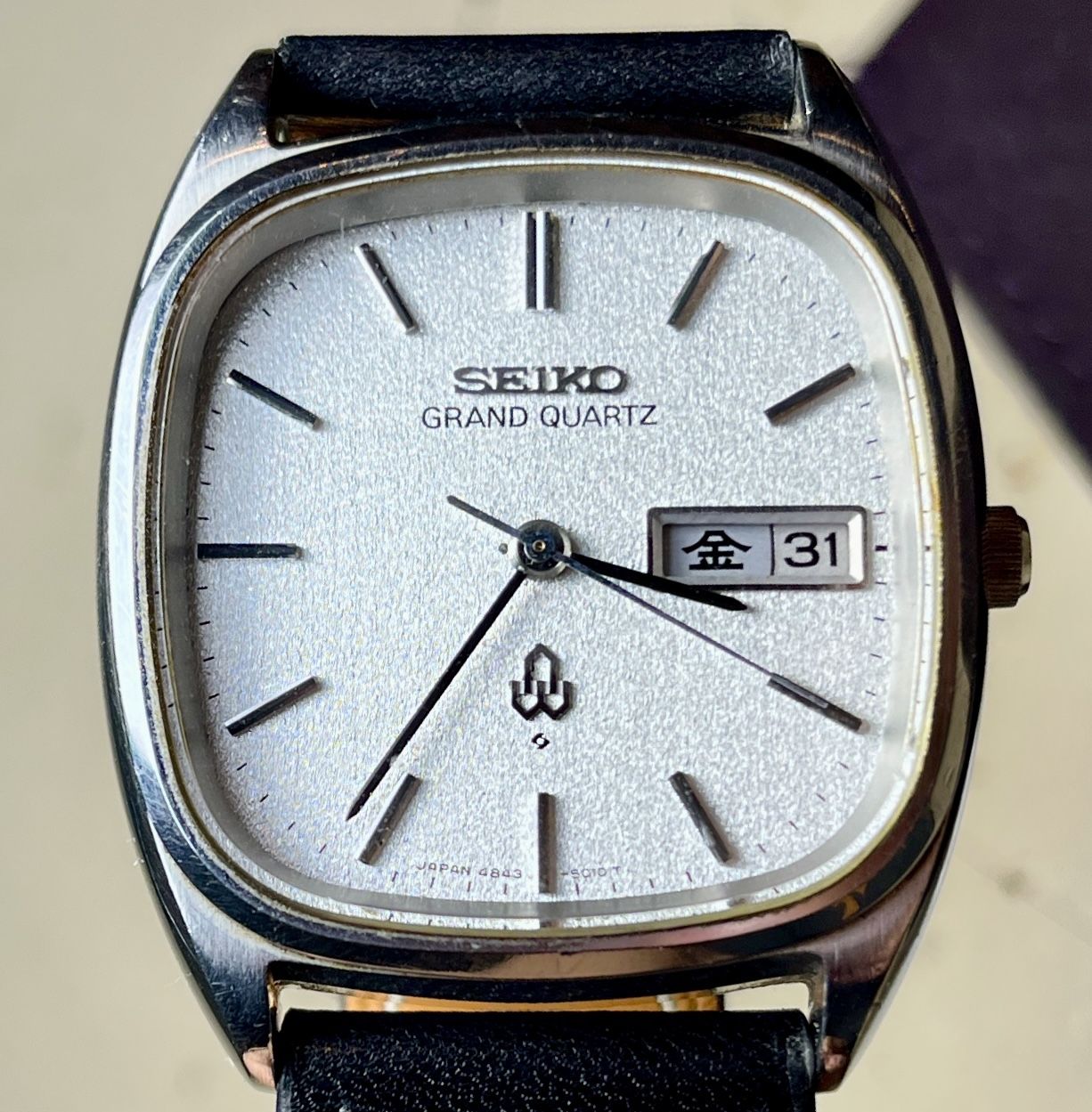 Seiko Grand Quartz, ({4843}]-({5010}], Quartz, Vintage, OEM Buckle, Silver Tone, RARE!!!