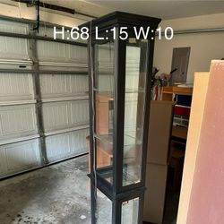 Tall Glass Cabinet With Light Height 68 inches