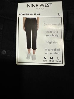 Nine West Boyfriend Jeans in black, size L #boyfriend #denim