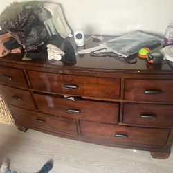 Solid Wood 8-Drawer Dresser - 56 x 16-18 x 33