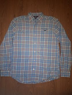 Vineyard Vines Performance Shirt Mens Small Blue Plaid Nylon