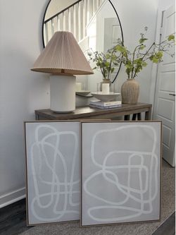 Set of 2 Abstract Framed Canvas Wall Art
