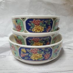 Vintage set of 3 Haeng Nam Sa Fashion Ware, Snow Bone China,  Soup and Rice Bowls.