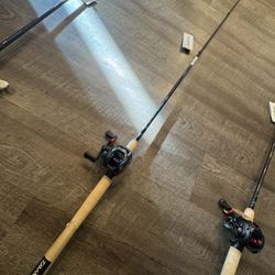 Daiwa Procyon Casting Rod New/Lefty tatulat Ct 8.1 Slightly used Fishing Combo. 