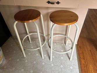 Retro barstools wood metal 70s