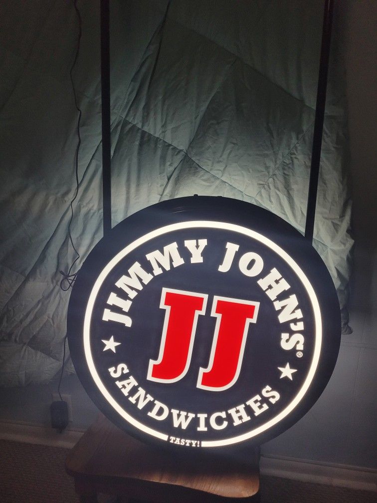 Authentic Jimmy John's Light Up Hanging Sign