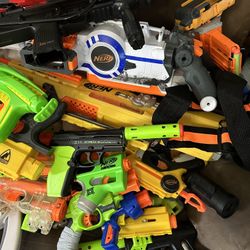 Huge Lot Of NERF guns And Three Masks