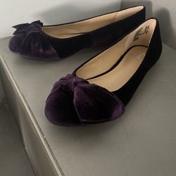 Fioni Purple Vintage 90’s Velvet Flats With Bow Size 7.5 