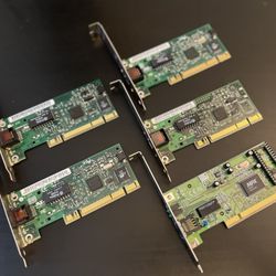 Lot of 5x 10/100 Ethernet NIC PCI Cards