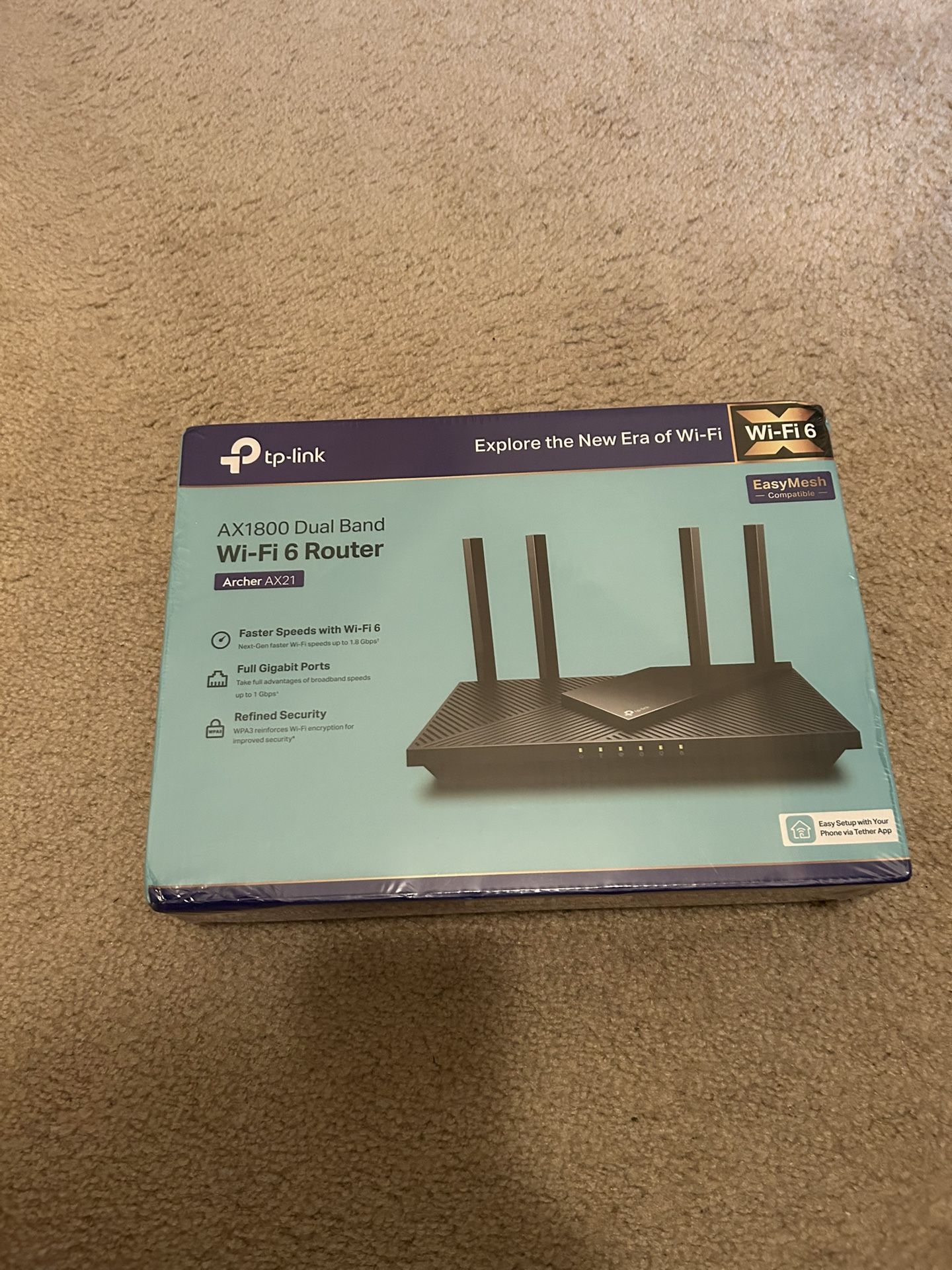 TP-Link Archer AX21 AX1800 Wireless Dual-Band Gigabit Router (Brand New in Plastic Wrap)  