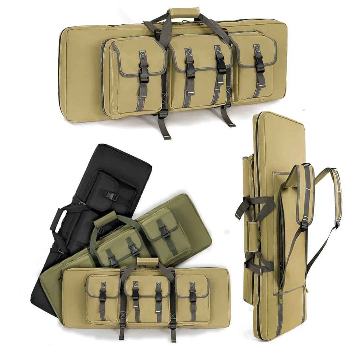 Soft Rifle Case 36" Tactical Long Double Rifle Backpack Gun Bag for Hunting Shooting Range