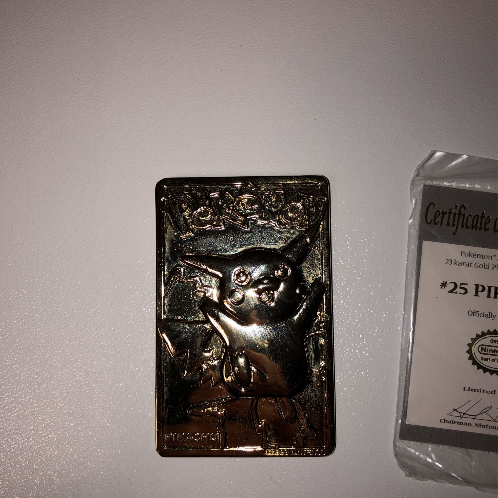 Pikachu Gold Plated Pokemon Card