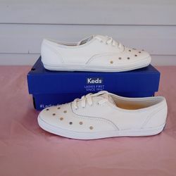 Keds Starlight White Leather Studded Sneakers – size 7 Women's 
