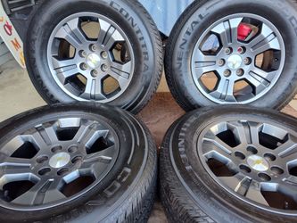 18" CHEVY WHEELS SMOKE GRAY TIRES 99% LT CONTINENTAL