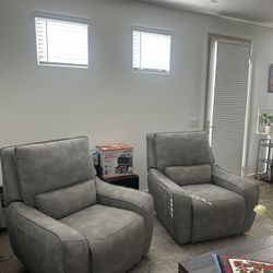 Two Electric Recliner Chairs 