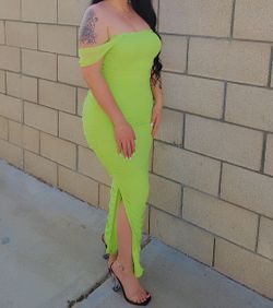 Neon green dress women