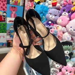 Black Suede Pointed Heels