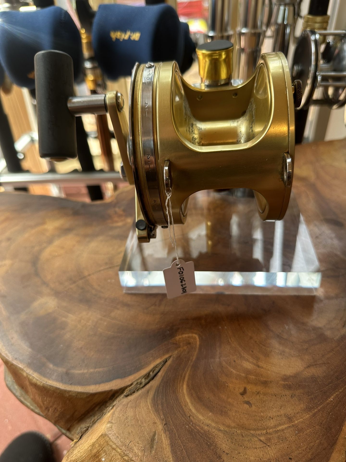 Fin-Nor Golden Regal 50 Vintage Big Game Reel with Display Stand