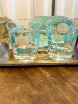 2- Blue Heaven 6 oz glassware