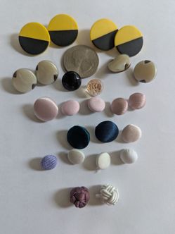 vintage plastic and fabric buttons