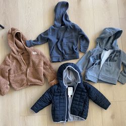  18 Months to 2T Boys jacket and hoodie bundle, North Face, Nike, Cat & Jack