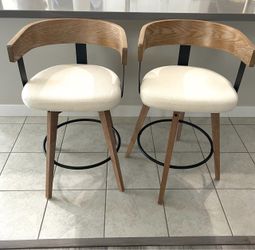 DUOMAY Swivel Bar Stools Set of 2, 26" Counter Height Bar