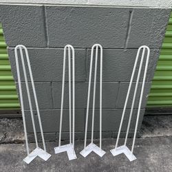 29” white metal hairpin legs