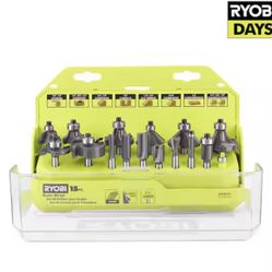 RYOBI Shank Carbide Router Bit Set (15-Piece