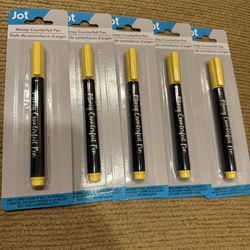 New 5 pack Jot Counterfeit Money Detector Pen Marker Fake Dollar Bill Currency