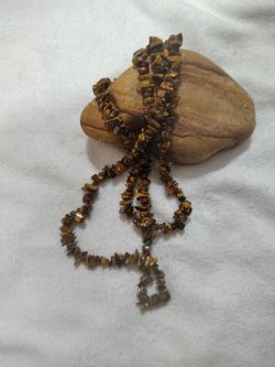 Tiger's Eye Chip Stone Bead Necklace