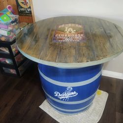 wine barrel table -custom