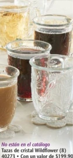 Set de cuatro Tazas de Cristal wildflower de Princess house nuevas