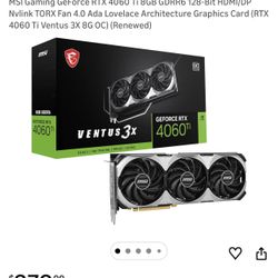 MSI Nvidia RTX 4060 TI Oc 8gb
