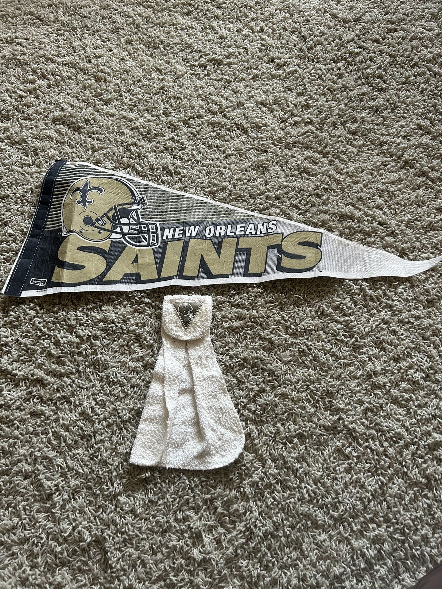 Aurographed Saints Football Pendant & Towel