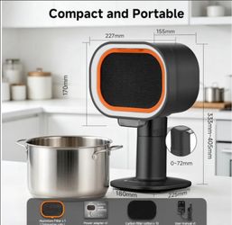 Portable Range Hood, 4-Speed Desktop Exhaust Fan with adjustable Height
4-speed desktop exhaust fan with 40° tilt & adjustable height. Quiet 52dB, wit