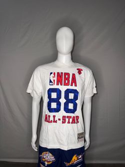 AAPE BAPE NBA All-Star Mitchell & Ness M Shirt #88 Red Blue Stars White NWT