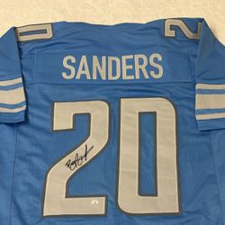Barry Sanders Signed Detroit Lions Football Jersey COA