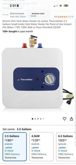 Electric Mini Tank Water Heater
