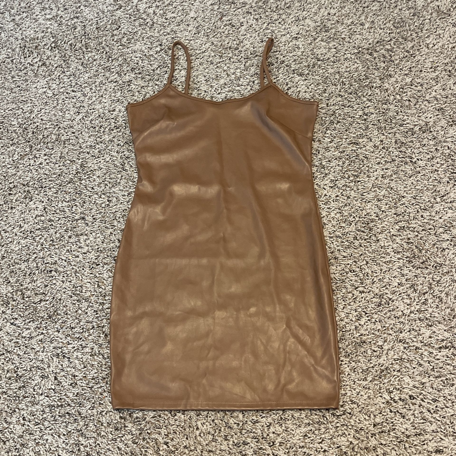 Brown Leather Dress 