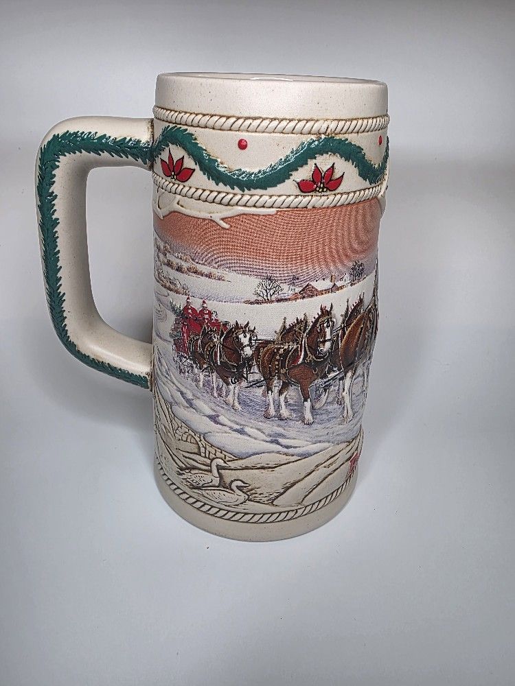 1996 Budweiser Holiday Beer Stein